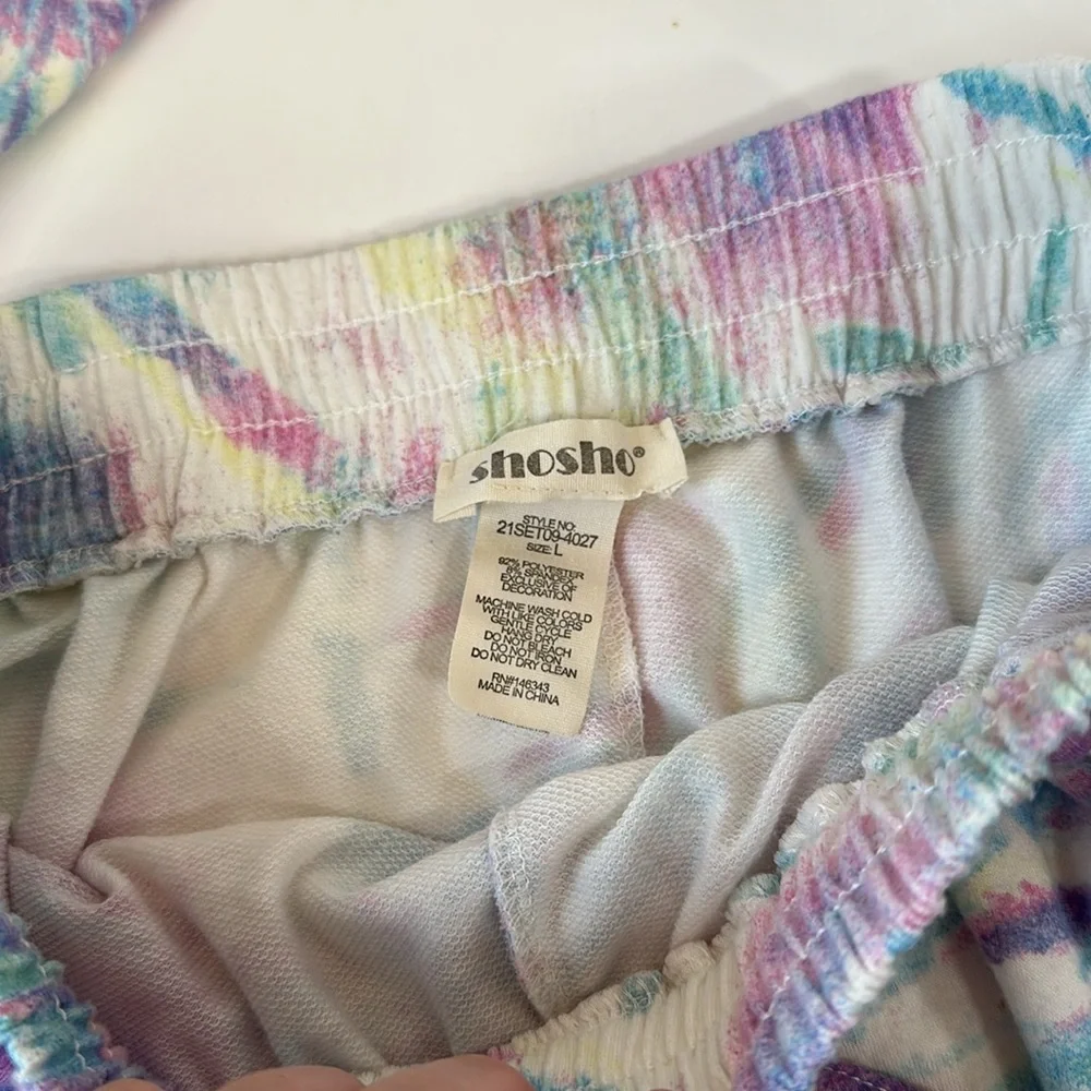 Sho sho tie dye crop top and short sleep set size large - Picture 6 of 8